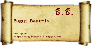 Bugyi Beatrix névjegykártya